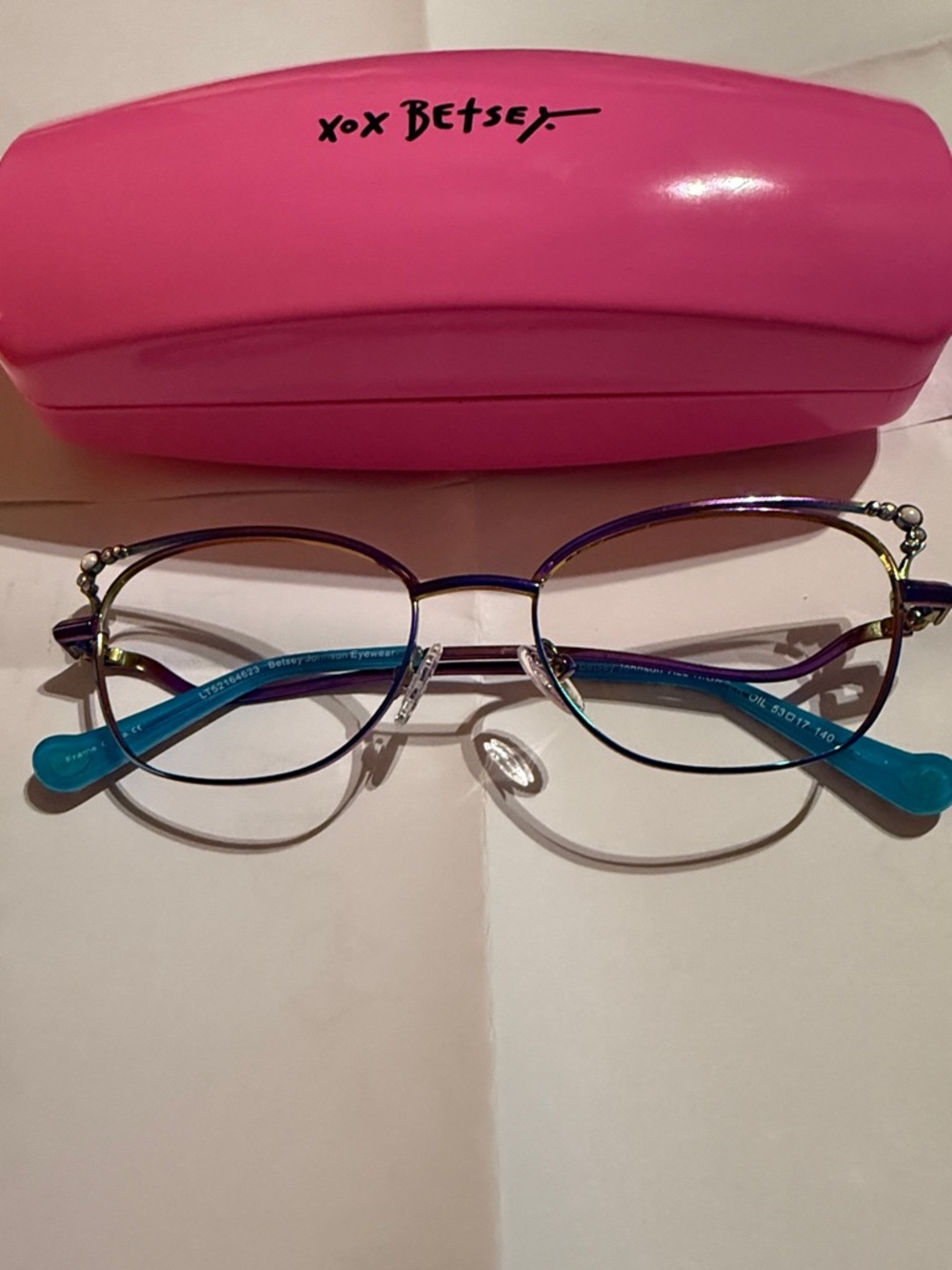 Betsey Johnson Turquoise & Purple Metal Frame No Lenses